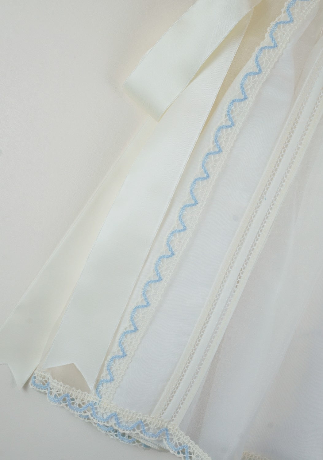Luxe 2piece Spain Handmade Ivory/Blue Baby Dress