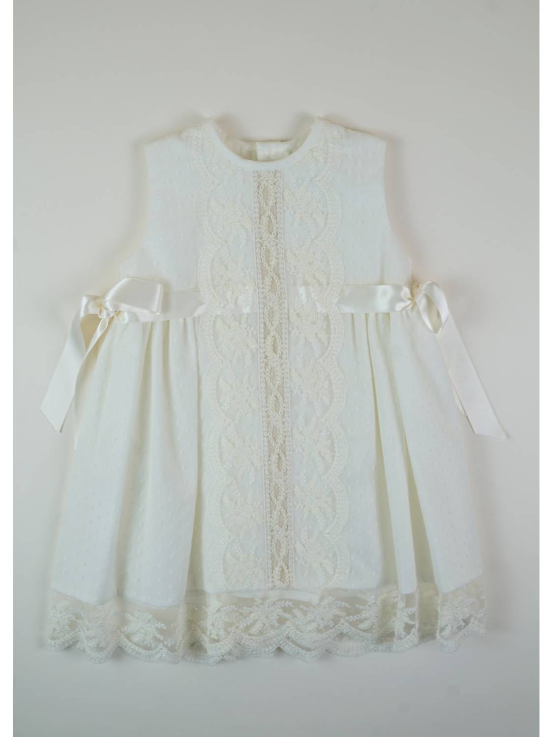 Mikimama tulle with Lace Baby Ceremony Dress and Bonnet