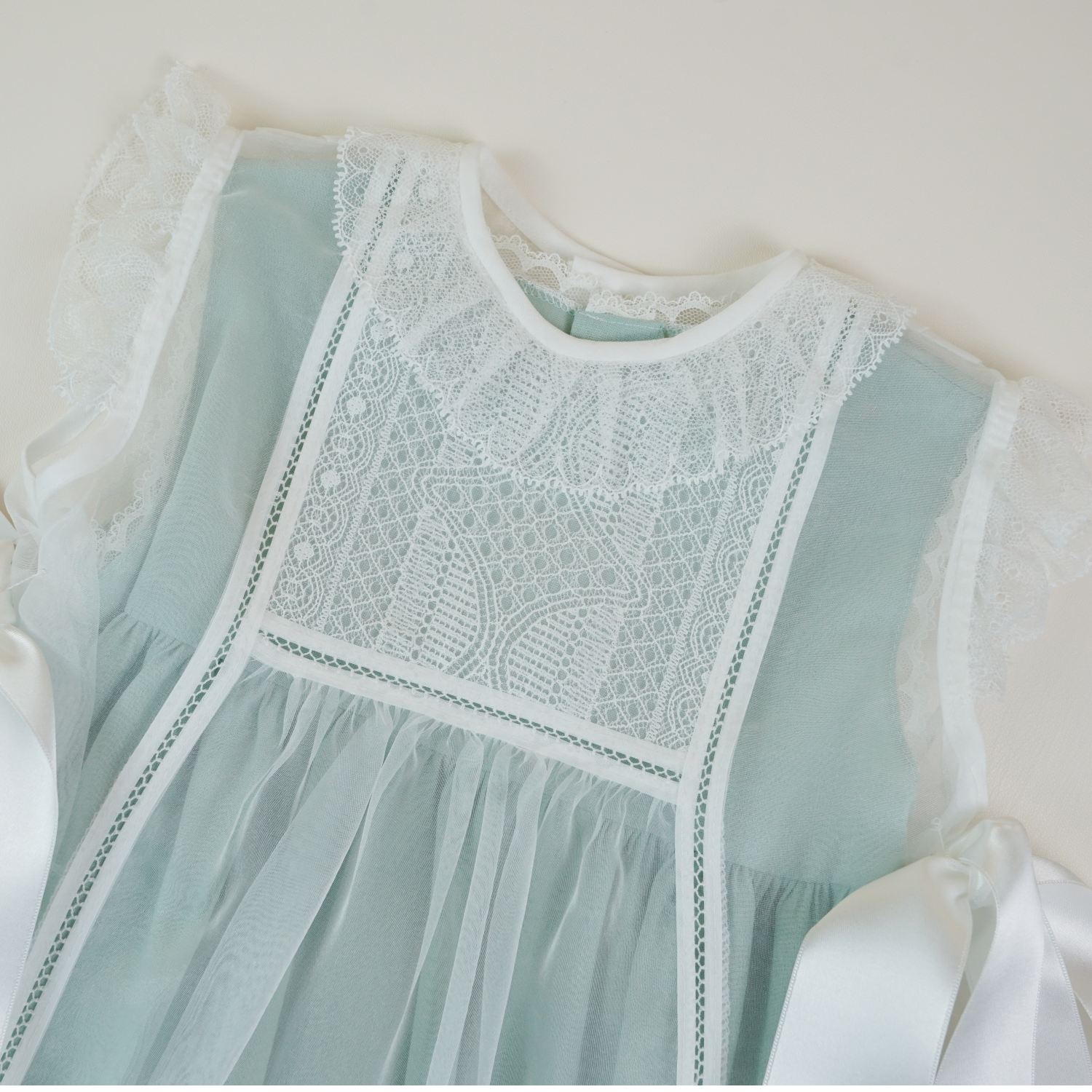 Mint crystal plumetti 2-piece luxe Baby Dress