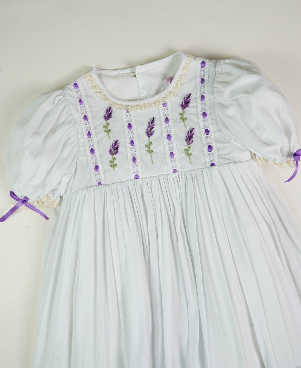 JannyBB Purple Flower Lovers Hand Embroidered Heirloom Dress