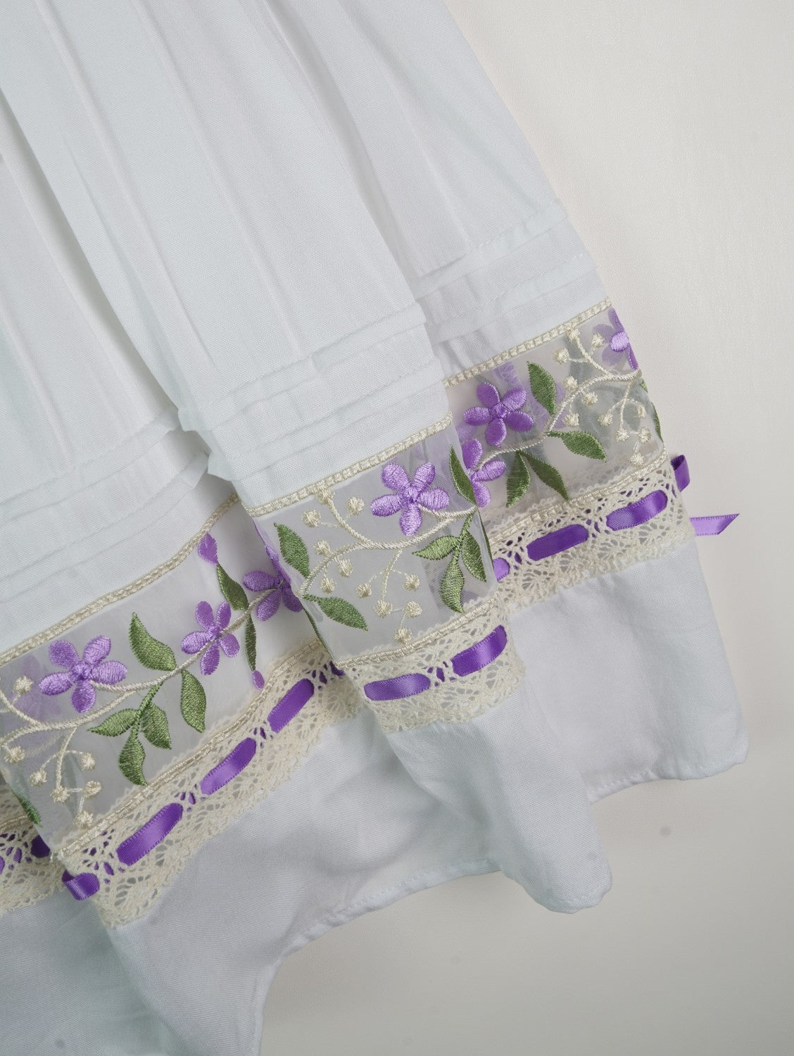 JannyBB Purple Flower Lovers Hand Embroidered Heirloom Dress