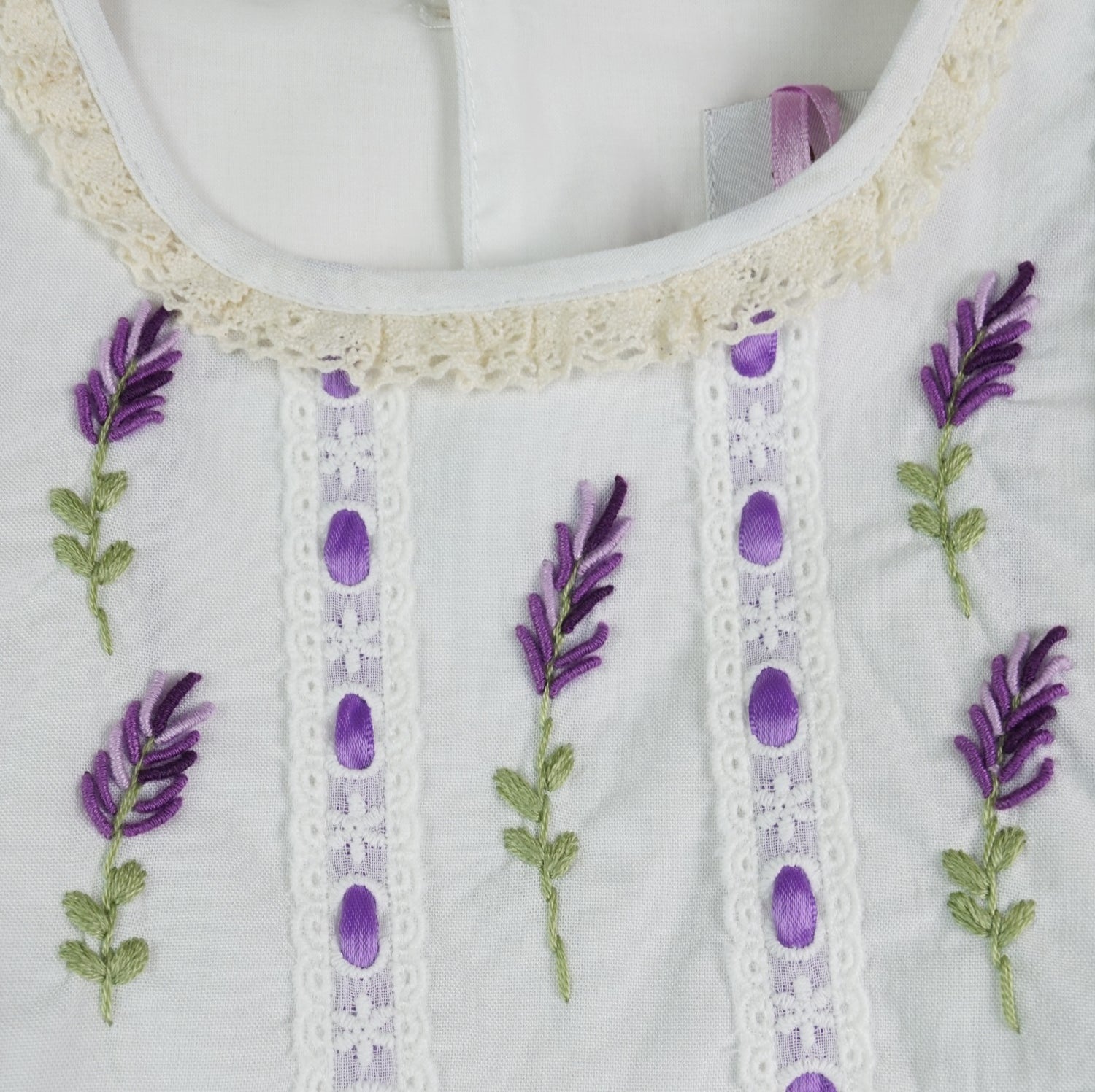 JannyBB Purple Flower Lovers Hand Embroidered Heirloom Dress