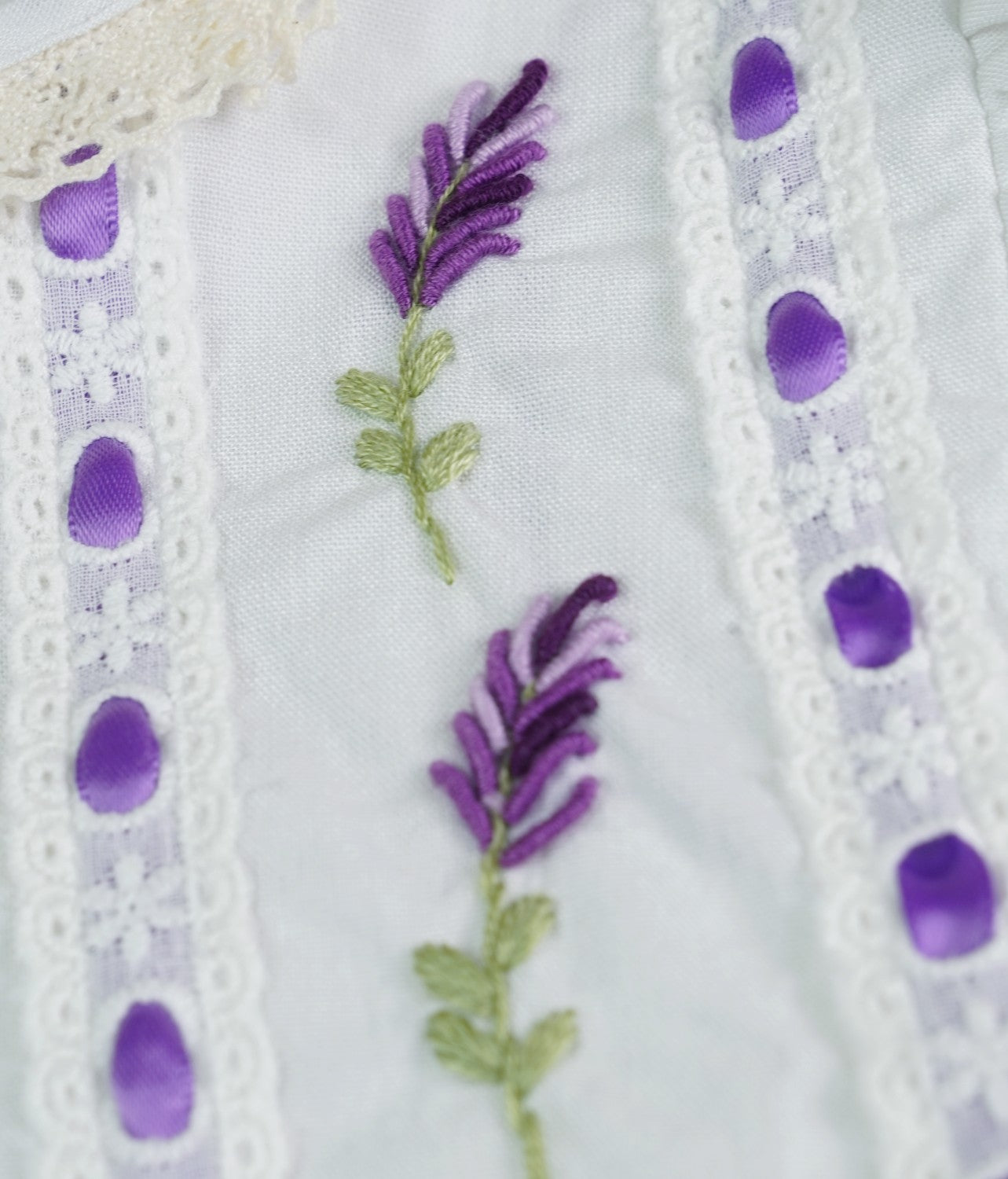 JannyBB Purple Flower Lovers Hand Embroidered Heirloom Dress