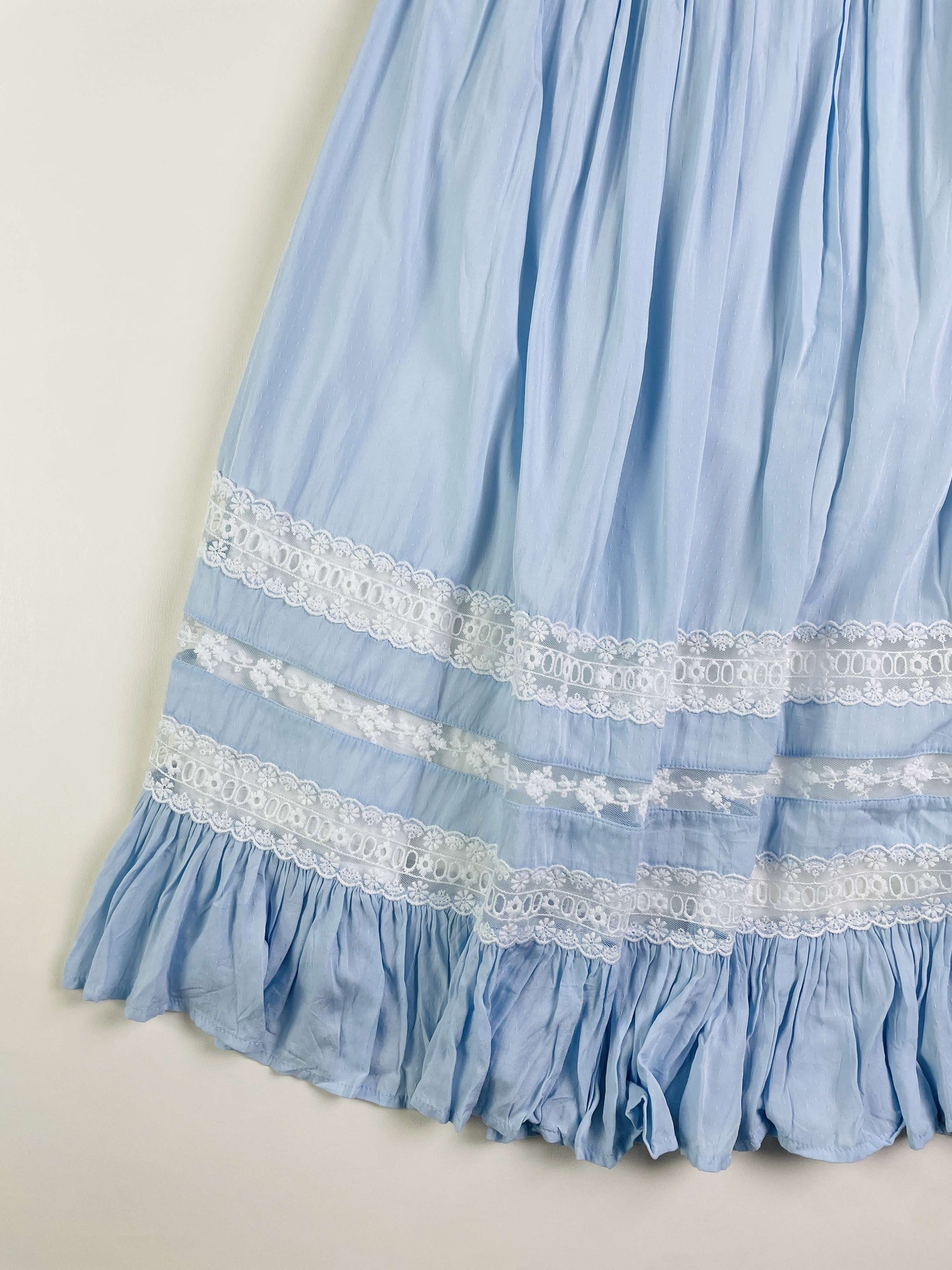 JannyBB Blue Vintage Wave Sailor Neck Heirloom Dress