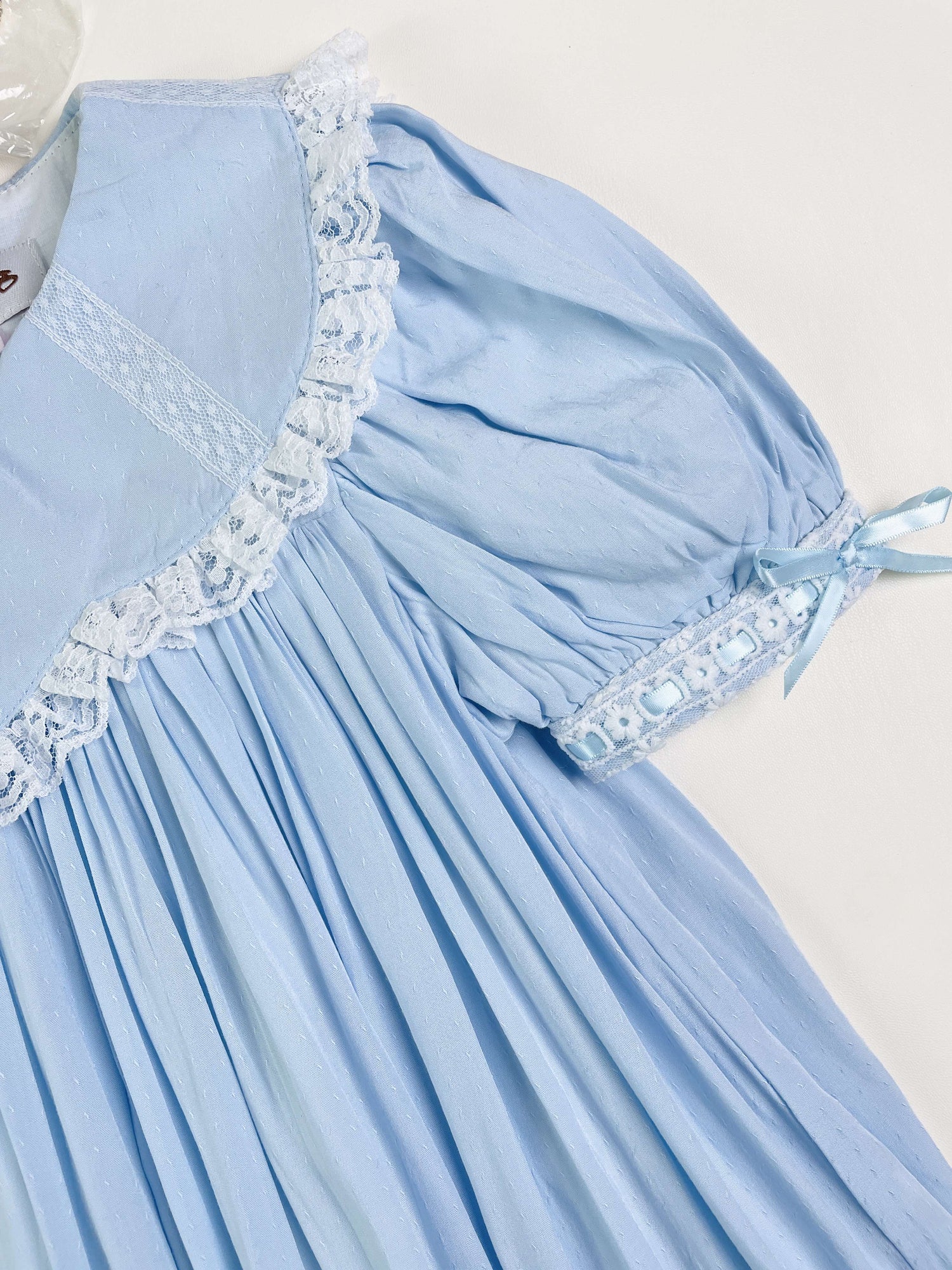 JannyBB Blue Vintage Wave Sailor Neck Heirloom Dress
