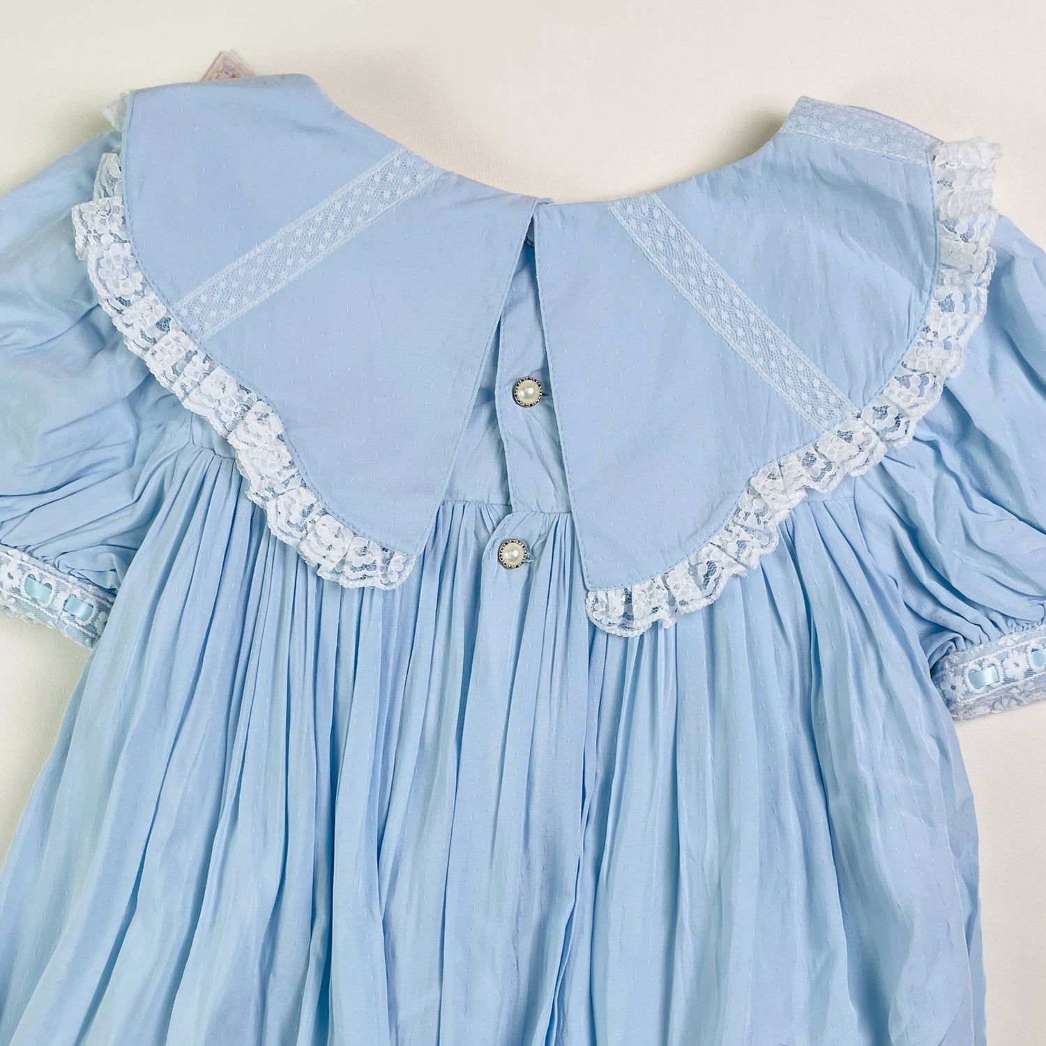 JannyBB Blue Vintage Wave Sailor Neck Heirloom Dress