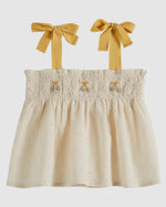 Emile Girls'  Sleeveless Cotton Blouse with Bow Straps