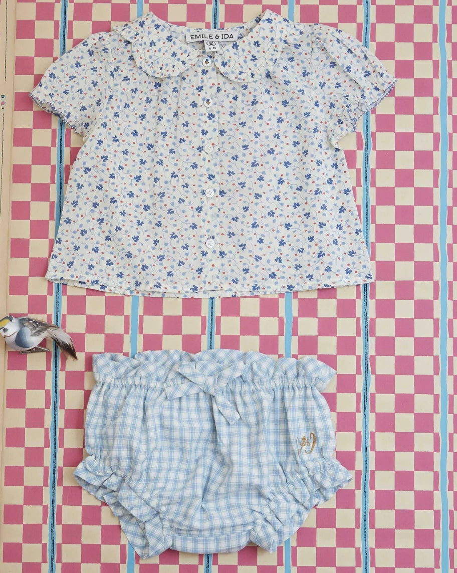 Emile Girls' Floral Button-Down Blouse