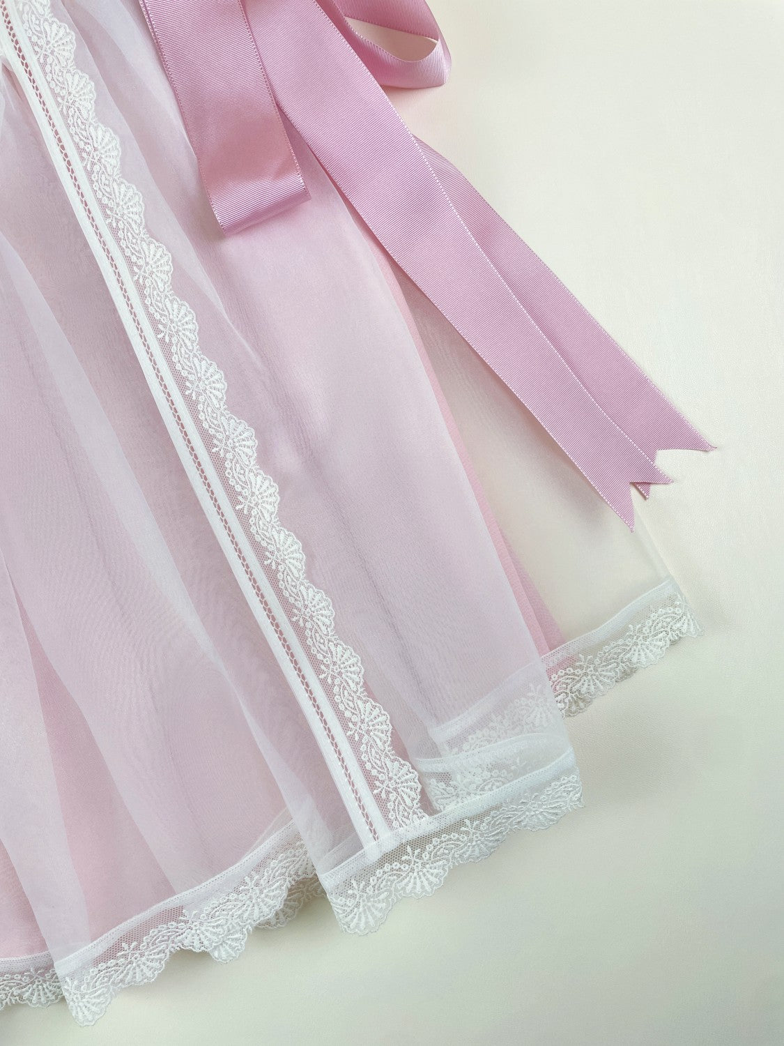 Pink crystal  2-piece Luxe Handsmocked Baby Dress