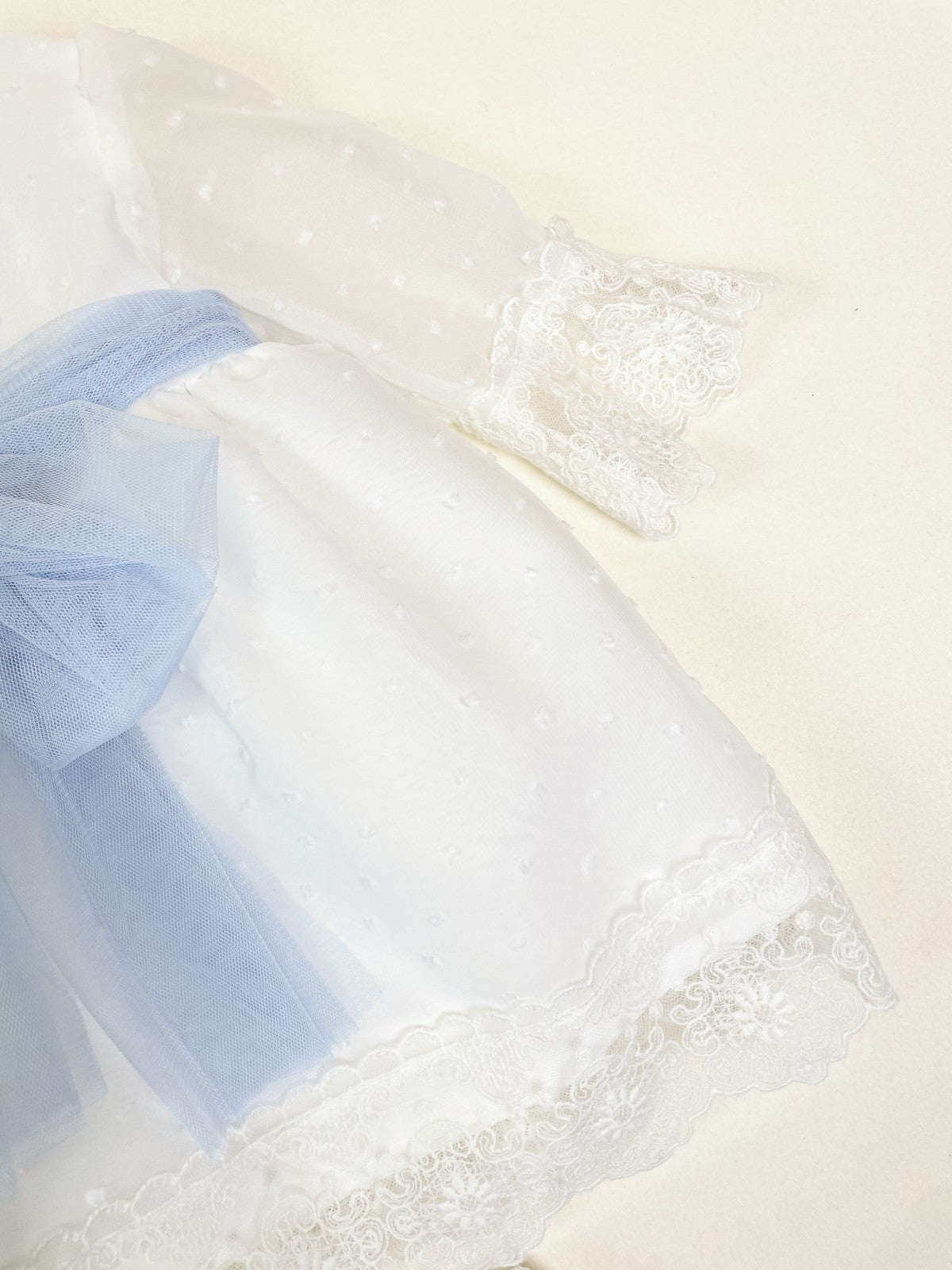 Mikimama Organza tulle long sleeves Baby Ceremony Dress with Bonnet