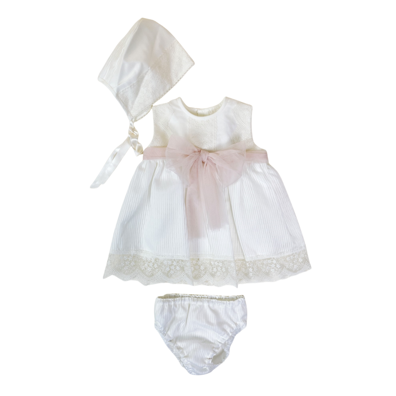 Mikimama Organza Baby Ceremony Dress with Bonnet