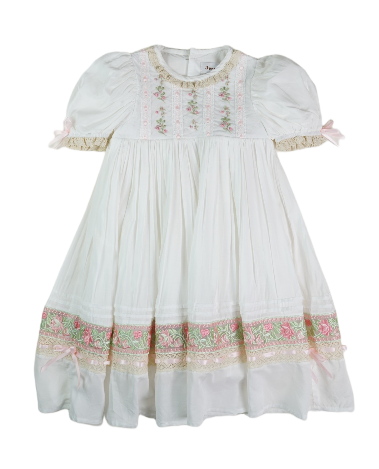 JannyBB Hand Embroidered Heirloom Pink Dress