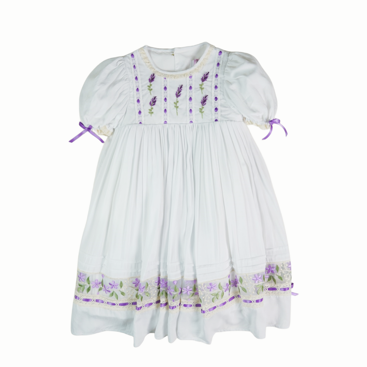 JannyBB Purple Flower Lovers Hand Embroidered Heirloom Dress
