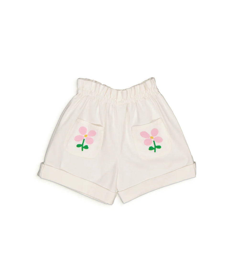 Hello Simone Off White Shorts