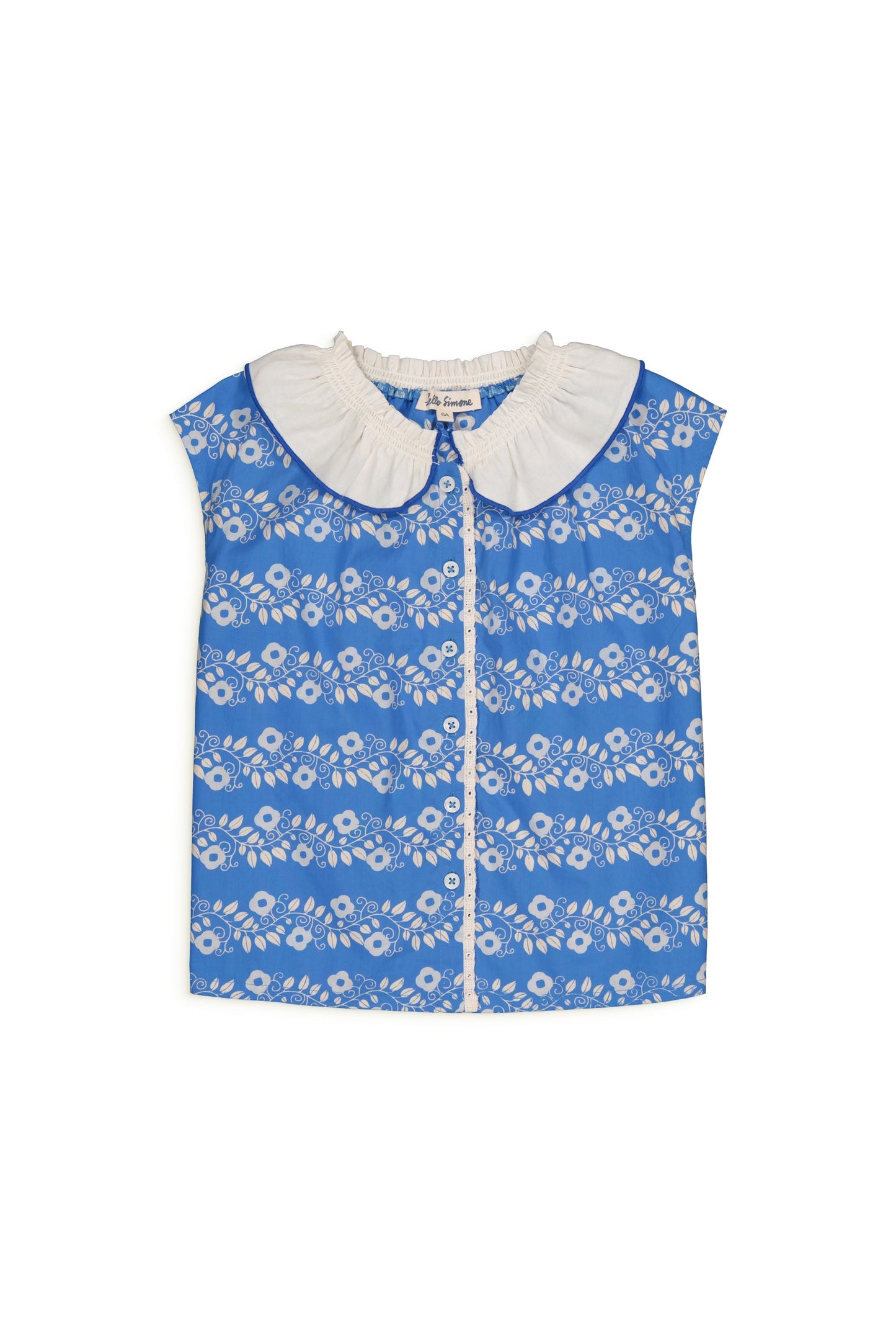 Hello Simone Sleeveless Printed Poplin Shirt