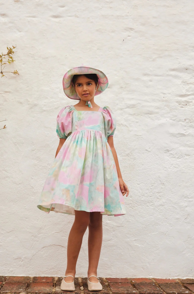 Violetta Puff Sleeve Cotton Dress