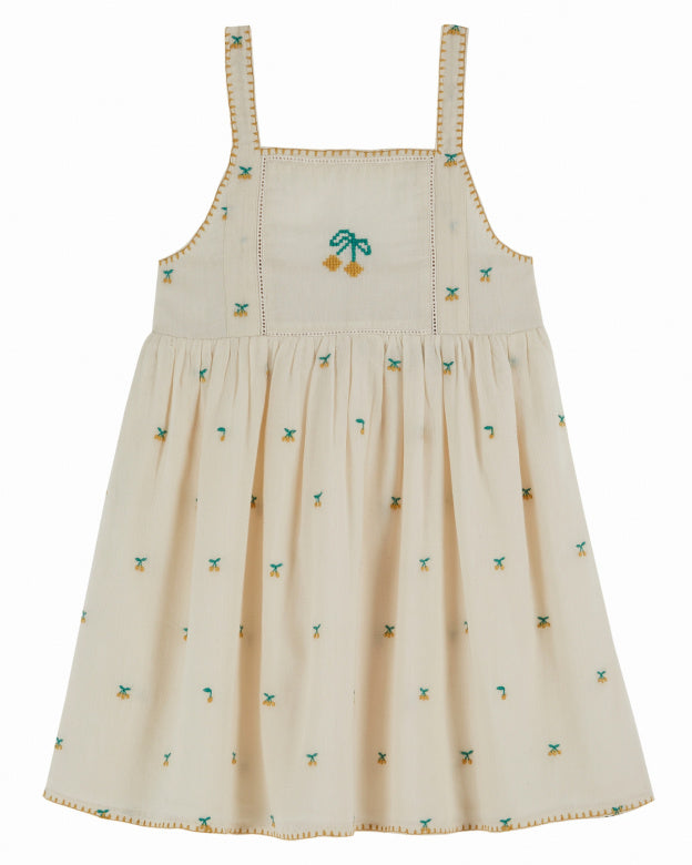 Emile Girls' Cherry Embroidered  Dress