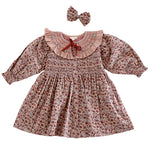 Bonjour Girls Berry Ditsy Floral Hand-Smocked Dress