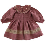 Bonjour Girls Dusty Rose Cotton Hand-Smocked Dress