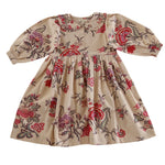 Bonjour Girls Vintage Beige Cotton Dress