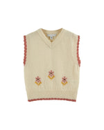Emile et Ida 24AW Sleeveless Ecru Jacquard Sweater