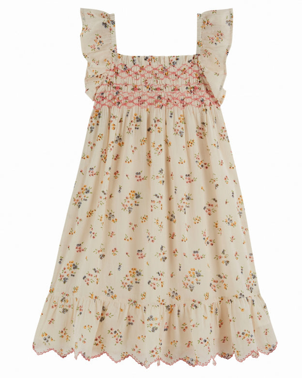Achillea Embroidered Smocked Dress