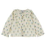 Blue Floral Cotton Blouse
