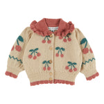 Emile et Ida Cerises Cherry Knit Cardigan