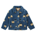 Emile et Ida Blue Sheep Pattern Teddy Jacket
