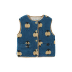 Emile et Ida Blue Sheep Pattern Teddy Vest