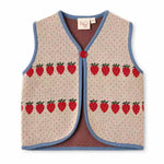 Floess Berry Strawberry Jacquard Knit Vest