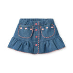 Floess Rose Embroidered Ruffle Skirt