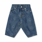 Floess Dark Blue Football Embroidered Jeans