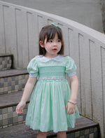 Fresh Mint Green Hand-Smocked Dress