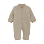 Camel Collarless Zipper Baby Suit