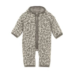 Grey Leopard Bear Ear Hooded Baby Suit