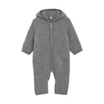 Grey Wool Fleece Bear Ears Baby Suit