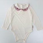 MarMar Copenhagen Baby Girls Embroidered Peter Pan Collar Bow Bodysuit