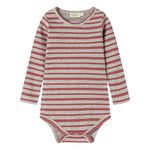 MarMar Copenhagen Long Sleeve Body - Grey & Red Stripe