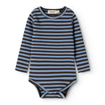 MarMar Copenhagen Blue & Brown Stripe Baby Long Sleeve Body