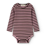 MarMar Copenhagen Rose & Brown Stripe Baby Long Sleeve Body
