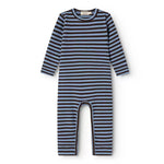 MarMar Copenhagen Blue & Brown Stripe Baby Long Sleeve Romper