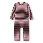 MarMar Copenhagen Rose & Brown Stripe Baby Long Sleeve Romper