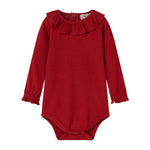 MarMar Copenhagen Ruffle Collar Long Sleeve Body - Berry Red