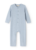 MarMar Copenhagen Baby Button Long Sleeve Romper - Cloud Blue
