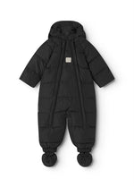MarMar Copenhagen Baby Puffer Hooded Dual Zip Pramsuit with Footies - Caviar Black