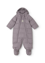 MarMar Copenhagen Baby Puffer Hooded Dual Zip Pramsuit with Footies - Muted Violet