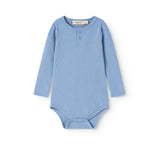 MarMar Copenhagen Baby Solid Ribbed Henley Long Sleeve Bodysuit