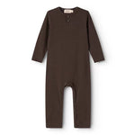 MarMar Copenhagen Baby Solid Ribbed Henley Long Sleeve Romper