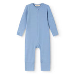 MarMar Copenhagen Baby Solid Ribbed Zip Front Long Sleeve Romper